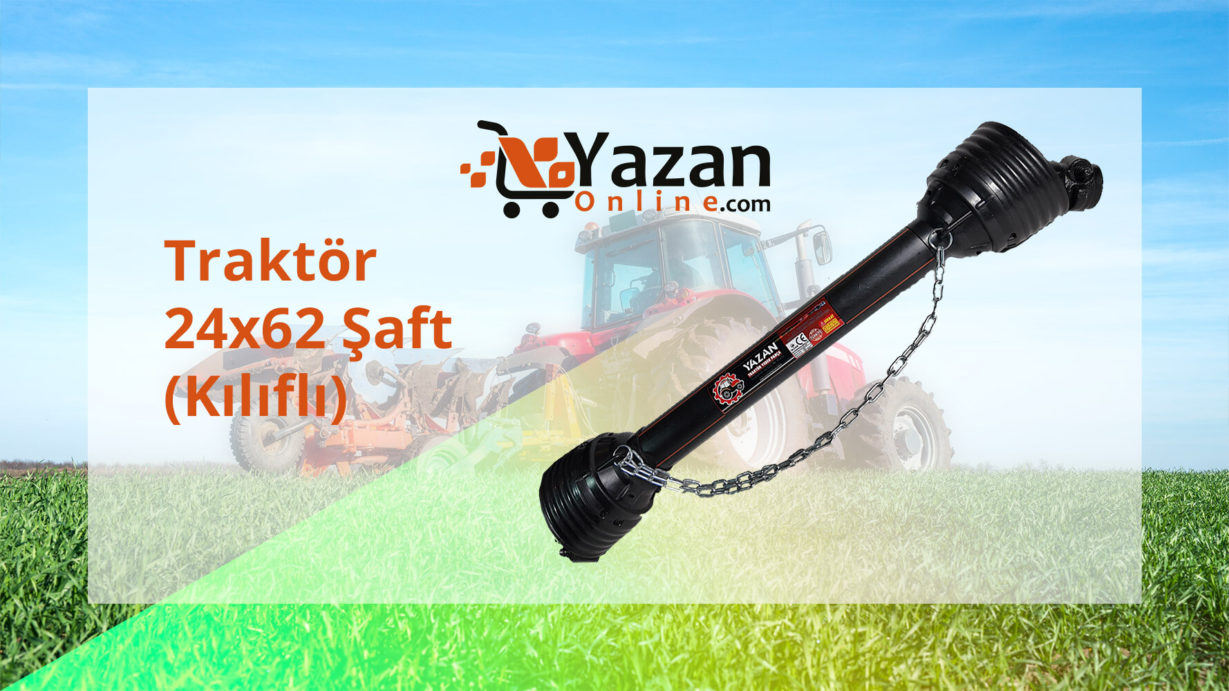 Traktör 24x62 Şaft (Kılıflı) – Kapalı Boy 77 cm ile Güvenli ve Verimli Güç Aktarımı