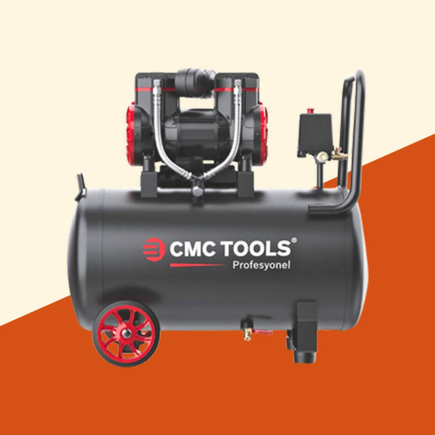 50 Litre Premium Hava Kompresörü 2 HP Sessiz-Yağsız - 1