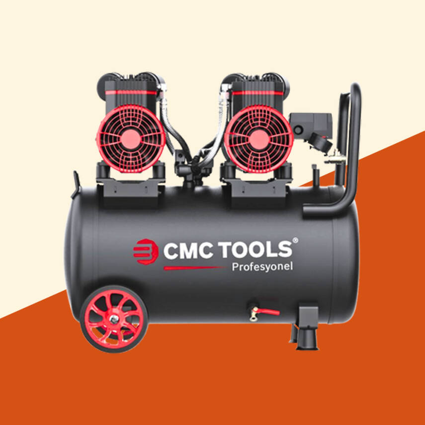 50 Litre Premium Hava Kompresörü 4 HP Sessiz-Yağsız - 1