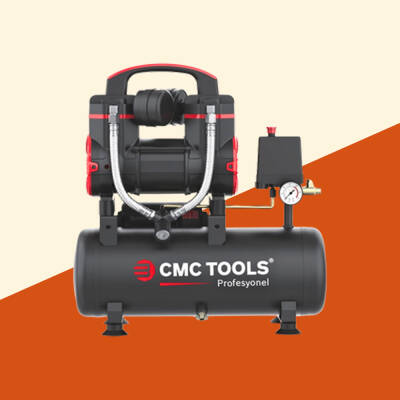 8 Litre Premium Hava Kompresörü 1,2 HP Sessiz-Yağsız - CMC