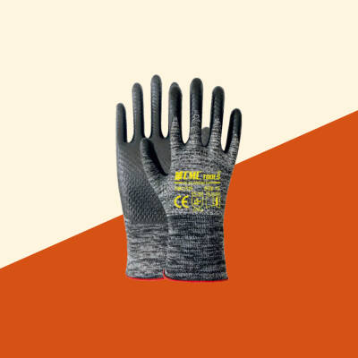 DESENLİ NİTRİL ELDİVEN 1/2 Gri - Siyah - CMC